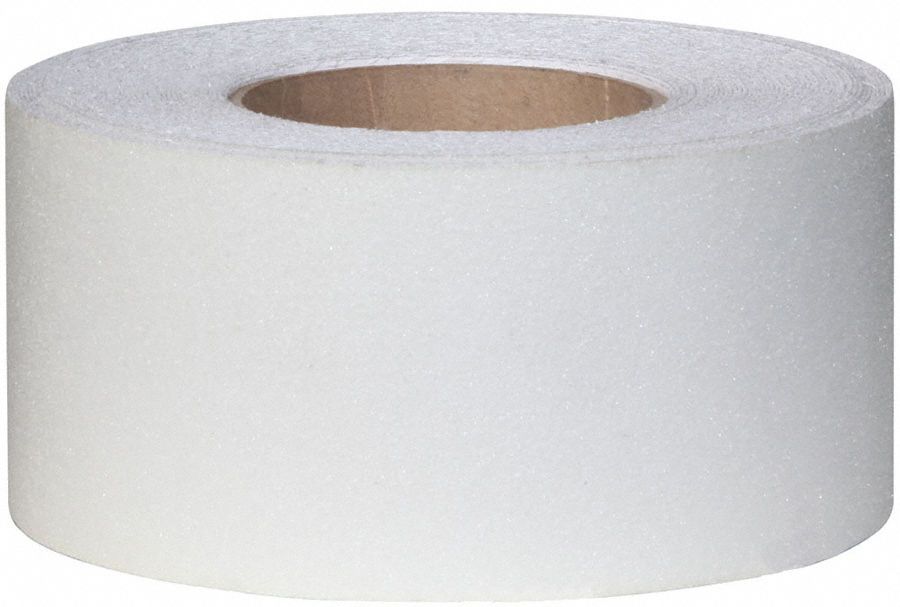 Clear Anti-Slip Tape: Coarse Abrasive, 60 Grit Size, Solid, Clear, 3 in x 60 ft, 21 mil Tape Thick