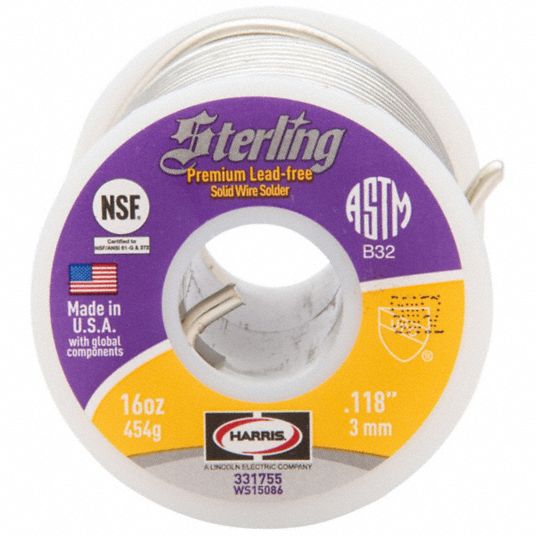 Lead Free Silvergleem Solder Wire - 1/2 Lb Spool (1 Pack)