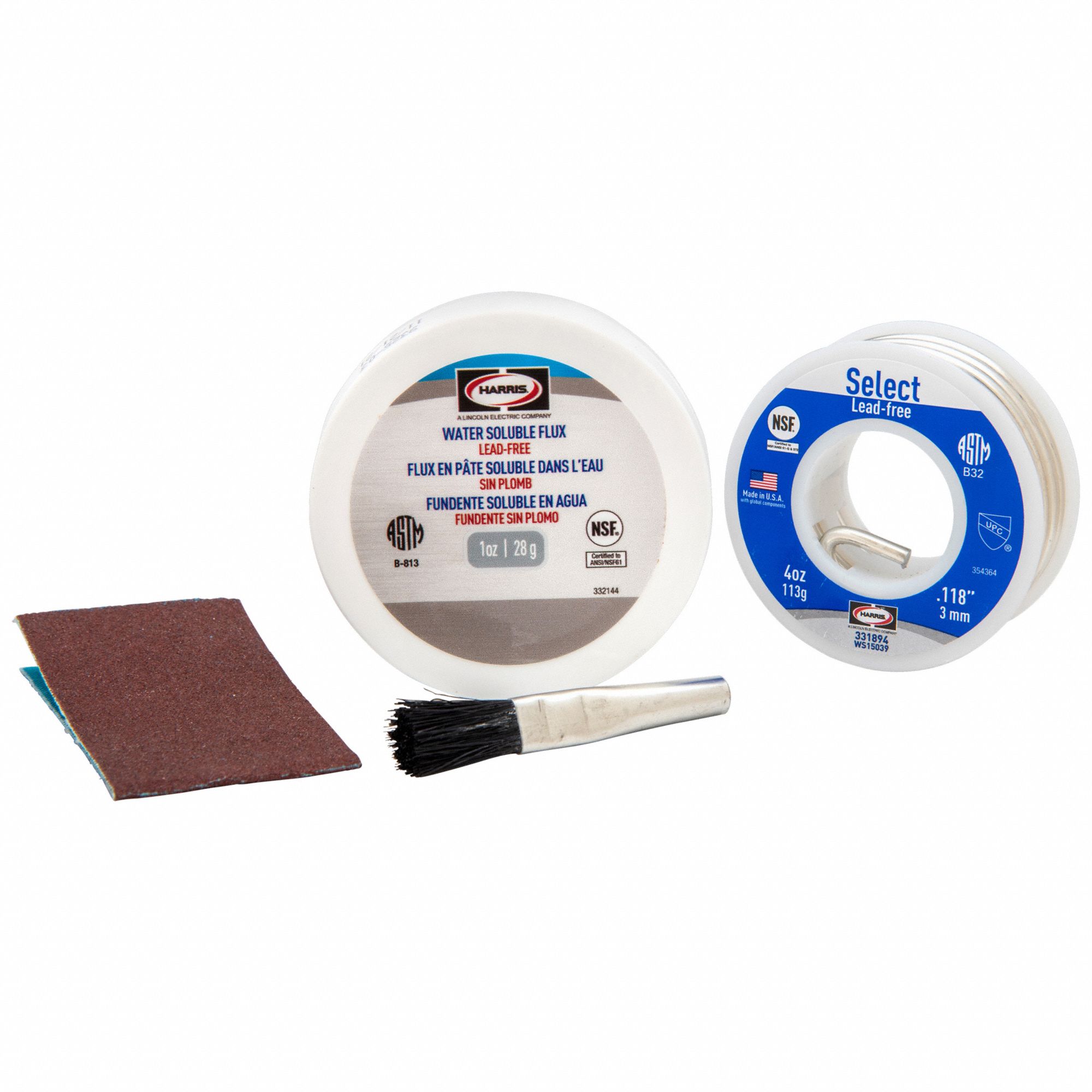 HARRIS, 59/500 In X 4 Oz Spool, Solder Wire & Flux Kit - 1UYG5|331769 ...