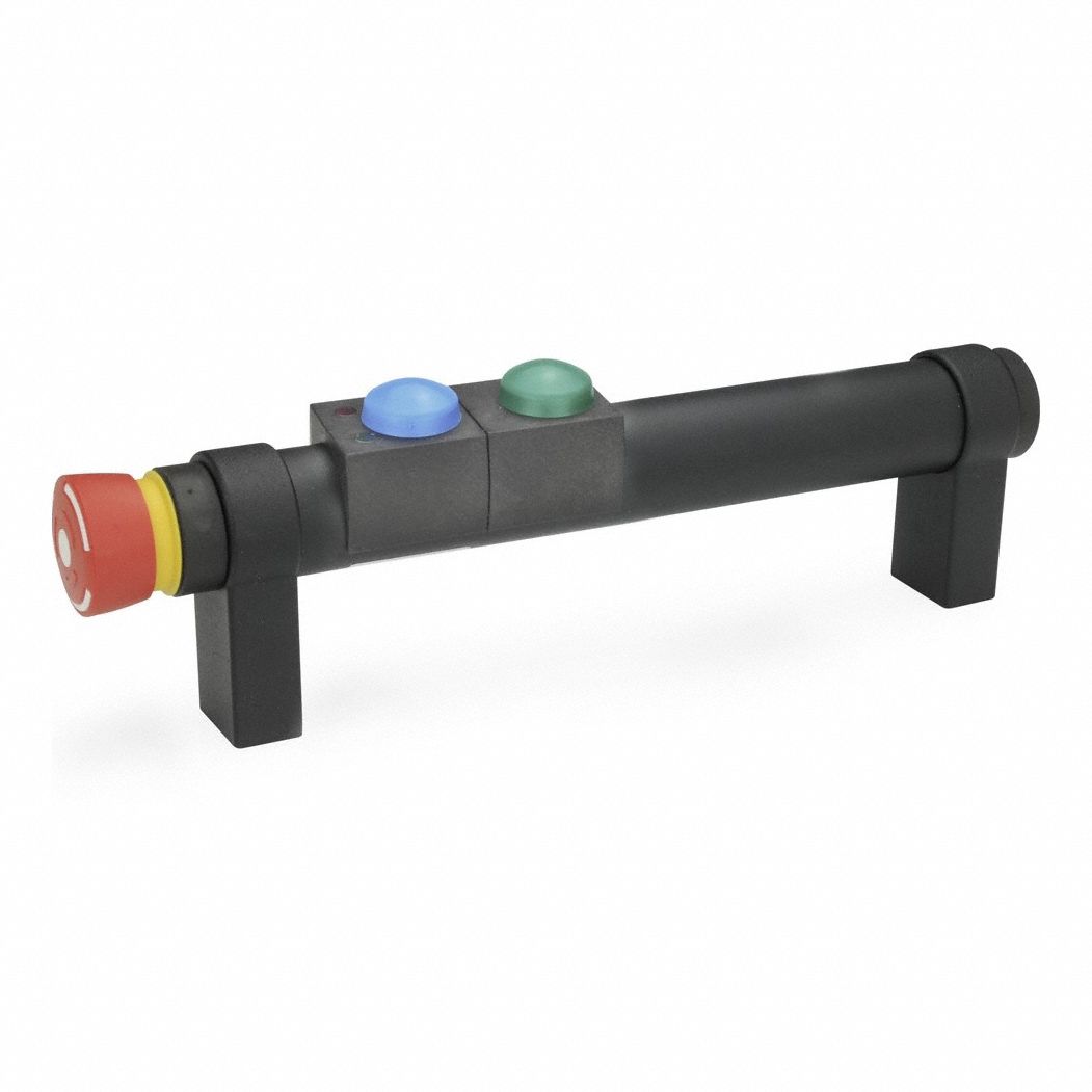 Pull Handle: Black, 2 Buttons, 12 Pin M12, Changeover w/NO E-Stop, 10.75 in Grip Lg