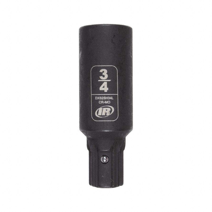 Impact Socket: SAE, 3/4 in Socket Size, 6-Point, Deep, 2 61/64 in Overall Lg