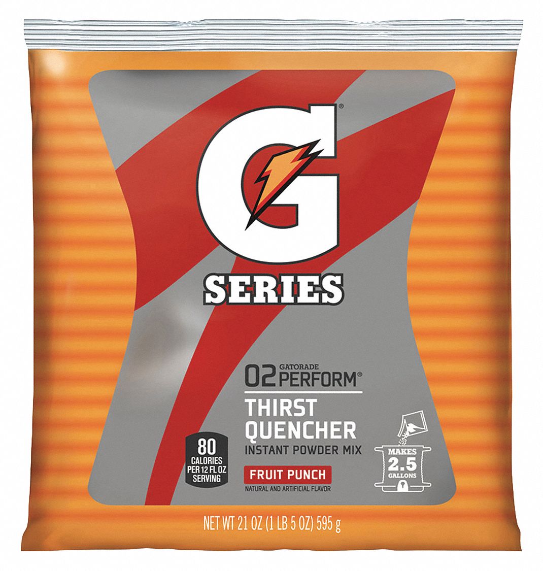 QUAKER OATS Gatorade, Fruit Punch, 21 oz., Powder 332D3433691 Grainger