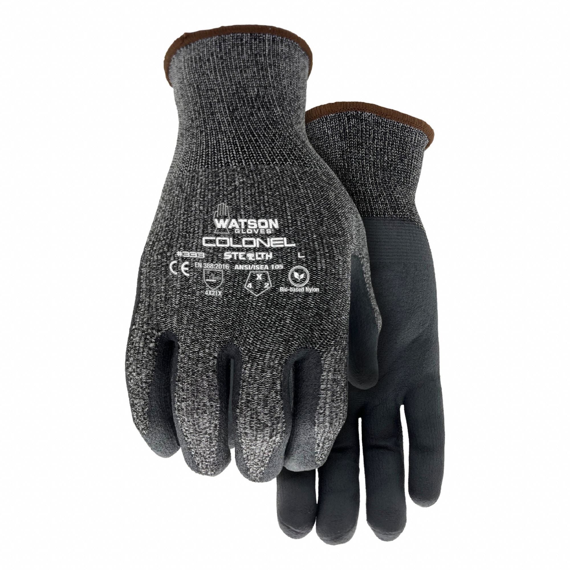 Knit Gloves: 2XL ( 13 ), Smooth, Nitrile, Palm, Dipped, ANSI Abrasion Level 4, 1 PR