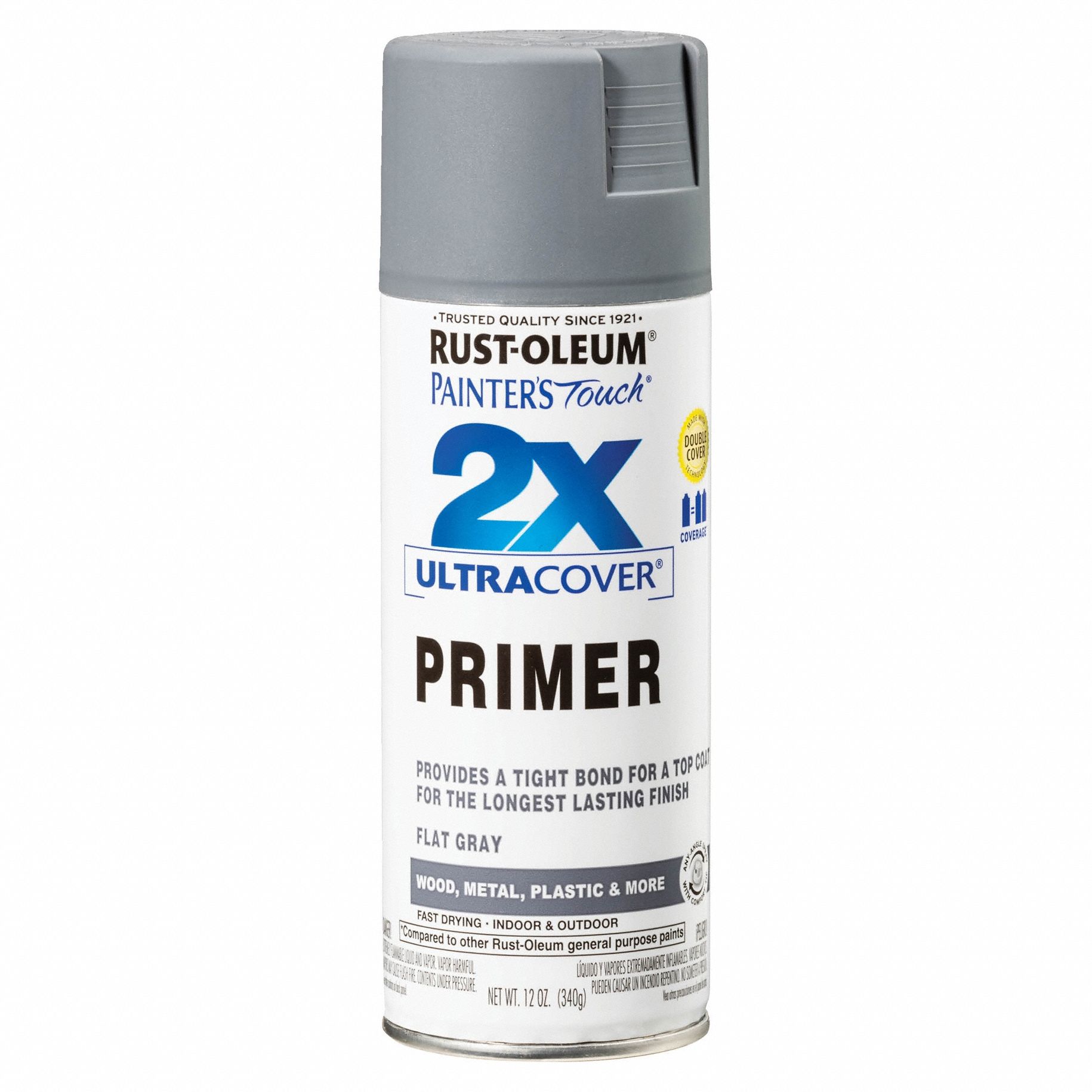 Spray Primer Flat Gray 12 oz Exterior