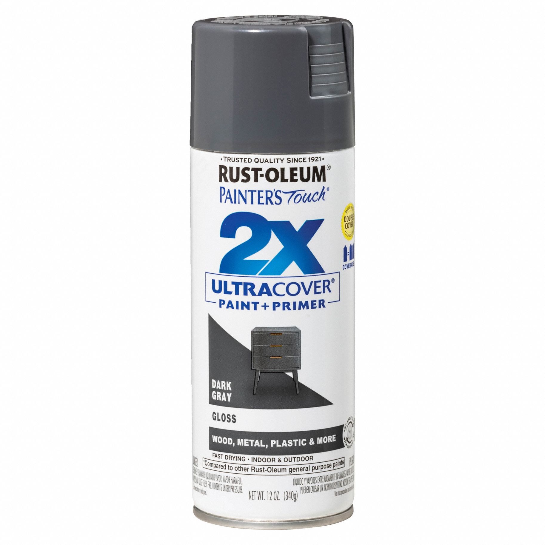 General Purpose Spray Paint: Std Spray Paints, Gen Purpose, Gray, Metal/Plastic/Wood