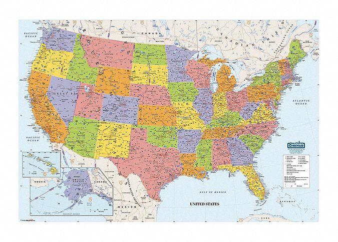 Map United States Laminated