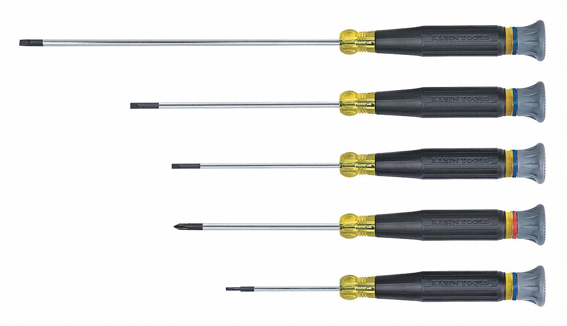 KLEIN TOOLS, 5 Pieces, Phillips/Slotted Tip, Precision Screwdriver Set