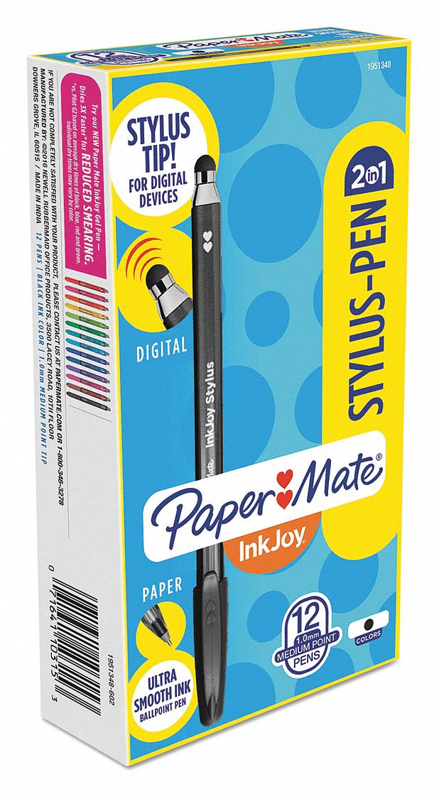 Ballpoint Pens 1.0mm Metal Black PK12