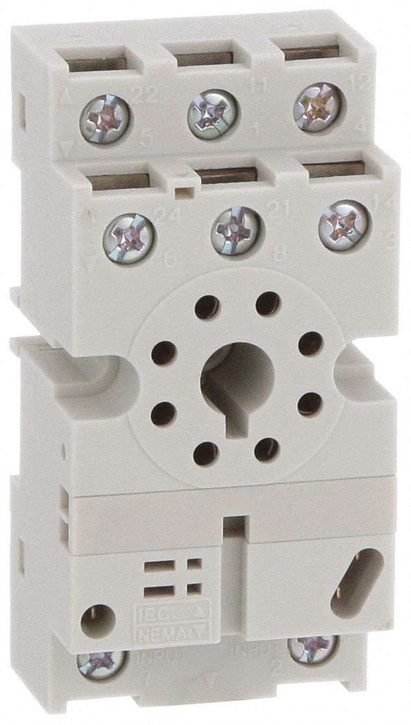 SQUARE D Relay Socket, Standard, Square, Number of Pins - Relay 8, DPDT