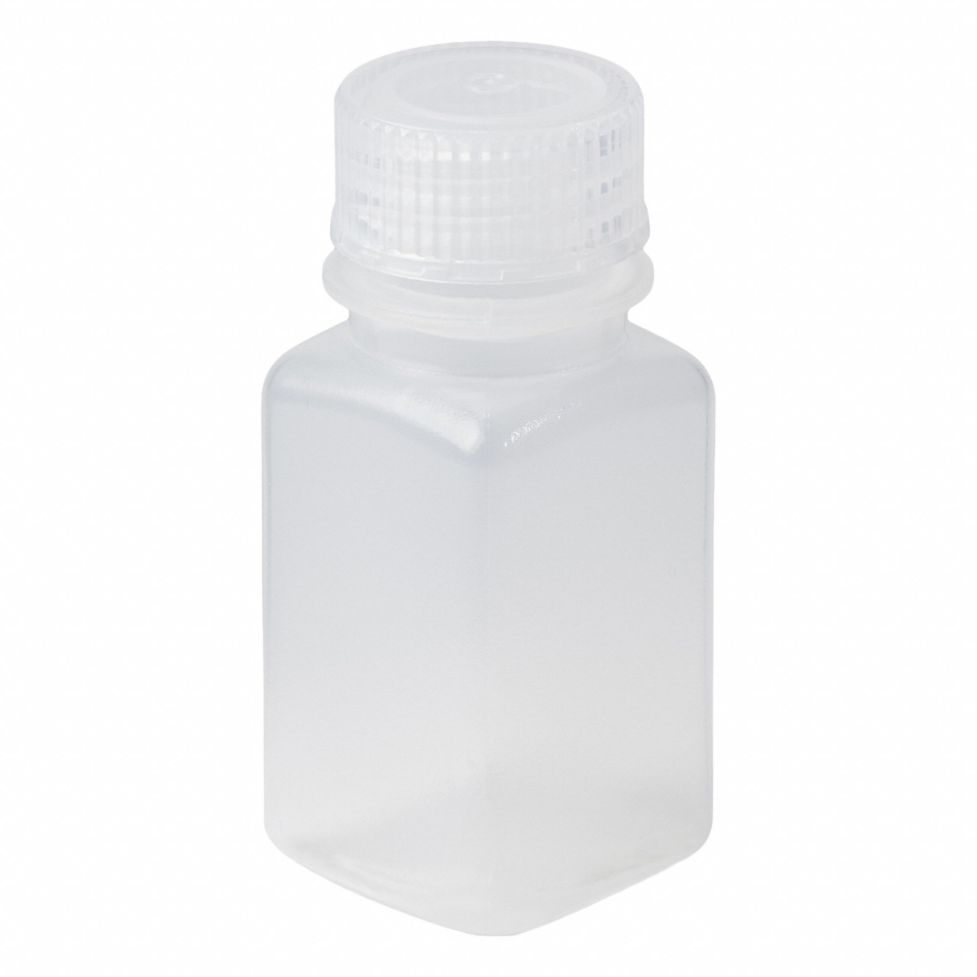 APPROVED VENDOR Reagent Bottle: 60 mL, 2 fl oz, PPCO, Colorless, 27.5 mm Screw Closure Size, Square (MPN 33605). Key specifications — attr1369897: Colorless; attr1369902: APPROVED VENDOR; attr1369942: Yes; attr1369946: No; attr1389359: Attached.