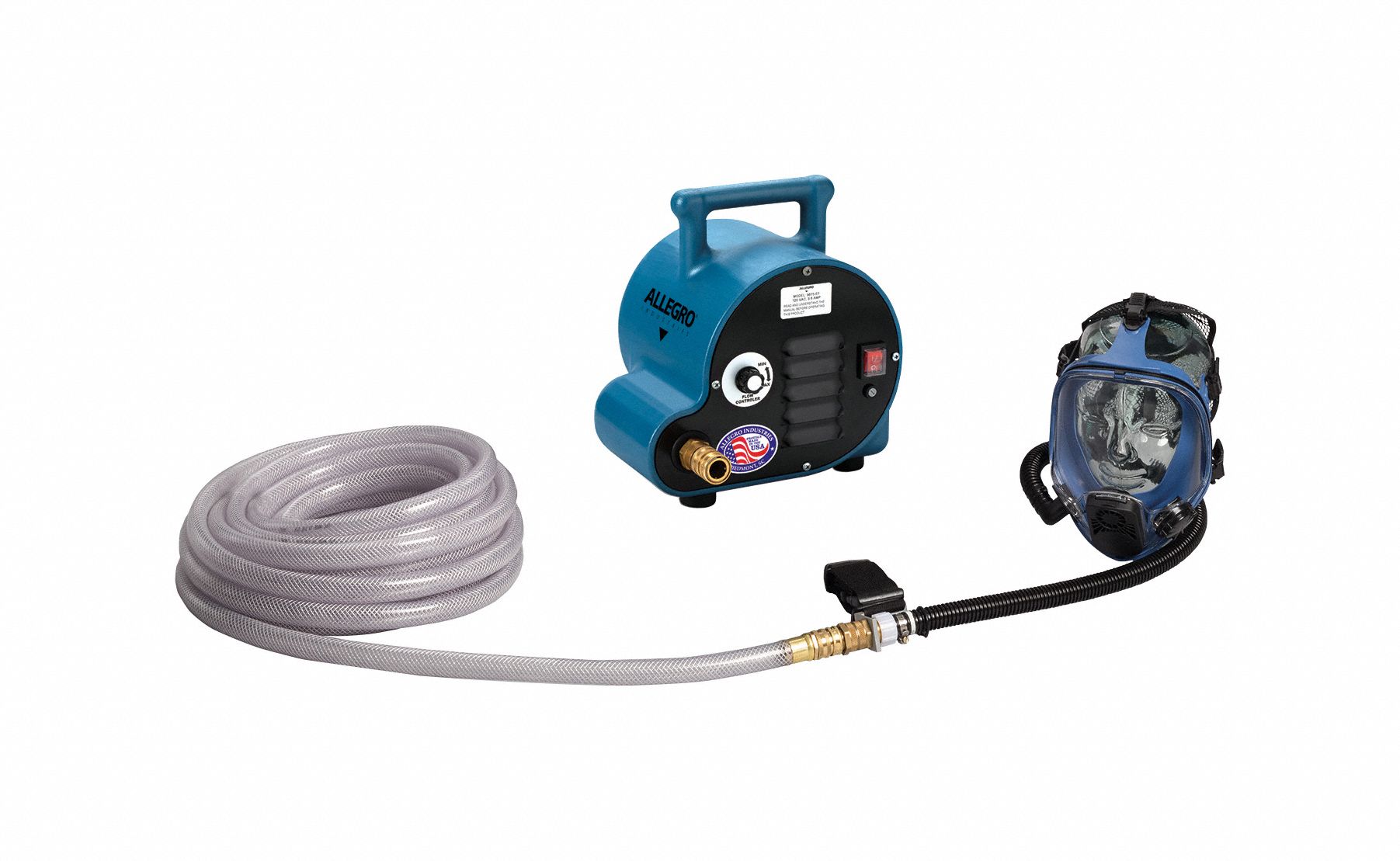 Full Mask Breathing Air Blower Respirato: 50 ft Hose Lg, Full Mask, Blower/Full Mask/Hose