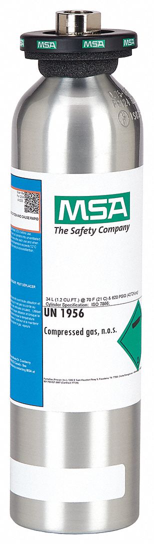 Calibration Gas: +/-25% Accuracy, Cl2, Calibration Gas, 34 L Cylinder Capacity, Calibration Gas