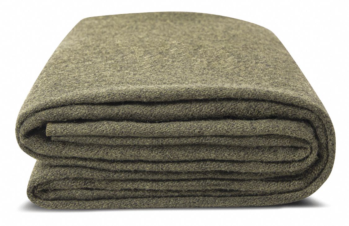 VALLEY FABRICS FULL/Queen Wool Blanket 77x90 Olive, PK6 337ZA8