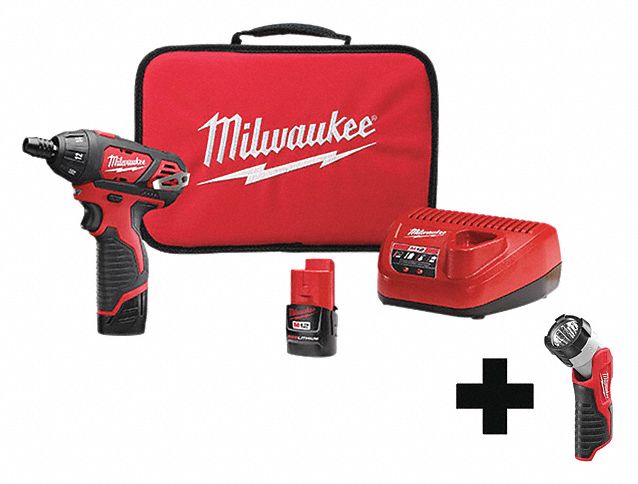 Screwdriver Kit, Cordless, 12V DC, 500 RPM