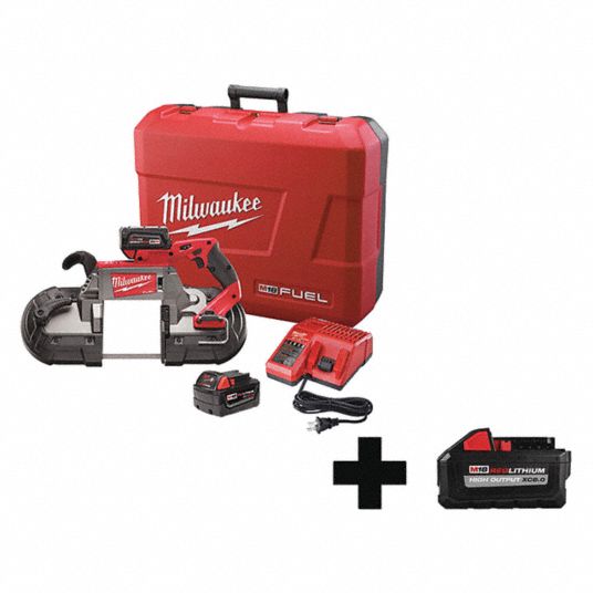 MILWAUKEE Cordless, Portable Band Saw Kit, 18V DC, 44 7/8 in Blade
