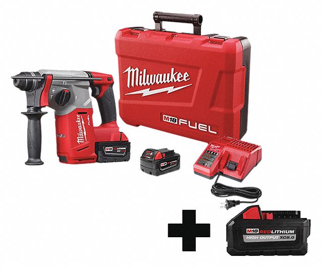MILWAUKEE Cordless Rotary Hammer Kit, 18.0V, Liion 338AN7271222 48