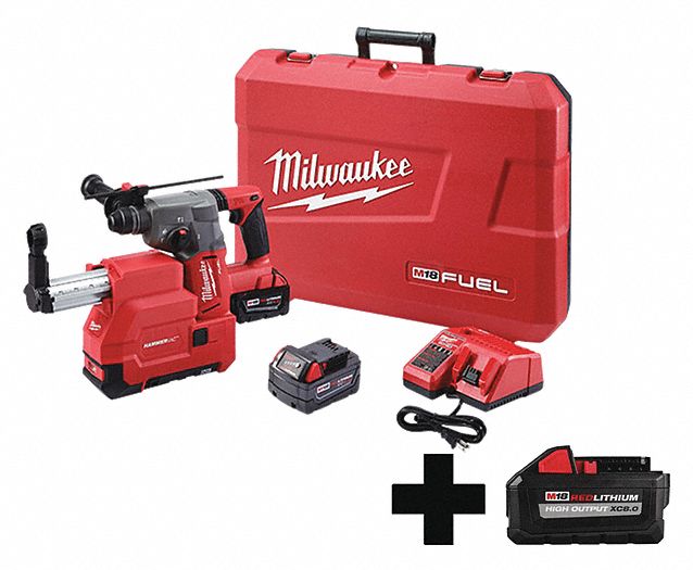 MILWAUKEE Cordless Rotary Hammer Kit, 18.0V, Liion 338AN8271522DE 48111880 Grainger