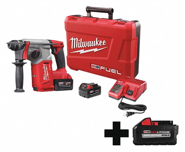 MILWAUKEE Cordless Rotary Hammer Kit, 18.0V, Liion 338AN9271522 48