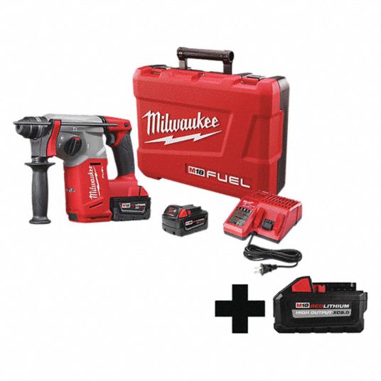 MILWAUKEE Cordless Rotary Hammer Kit, 18.0 Voltage, 0 to 5000 Blows per