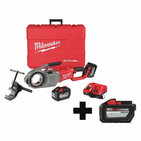 MILWAUKEE Pipe Threading Machine Kit, 18VDC, 2 Speed 338AP4287422HD