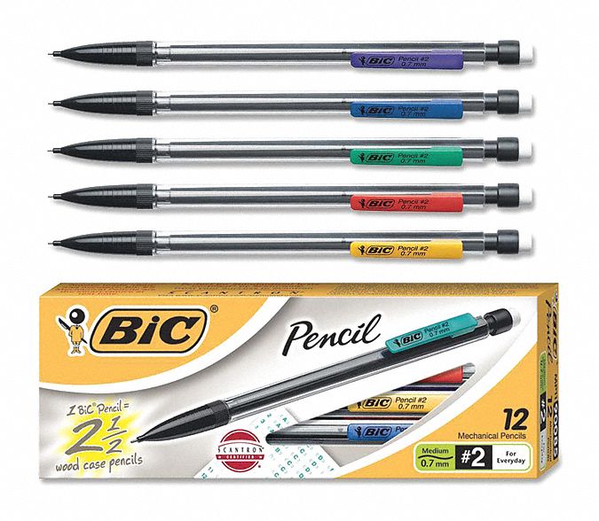 Pencil Mech 0.7Mm Clr PK12