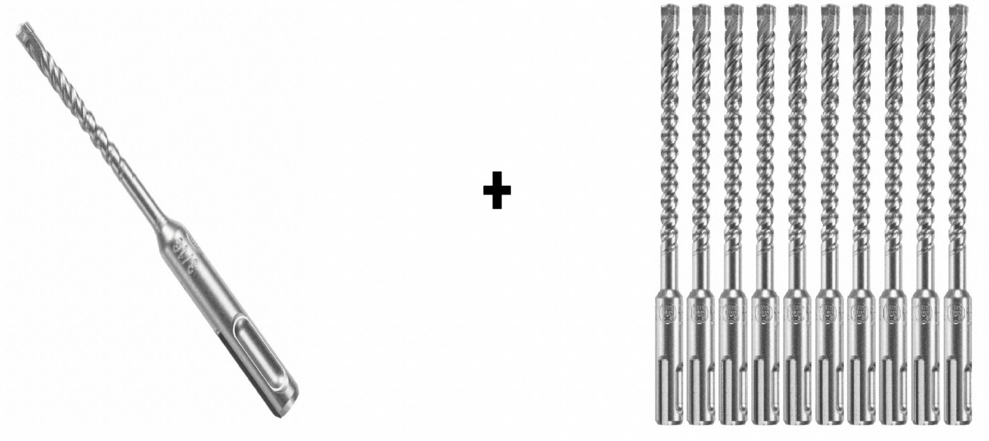 Hammer Drill Bit, SDS Plus, 3/16"x2", PK25