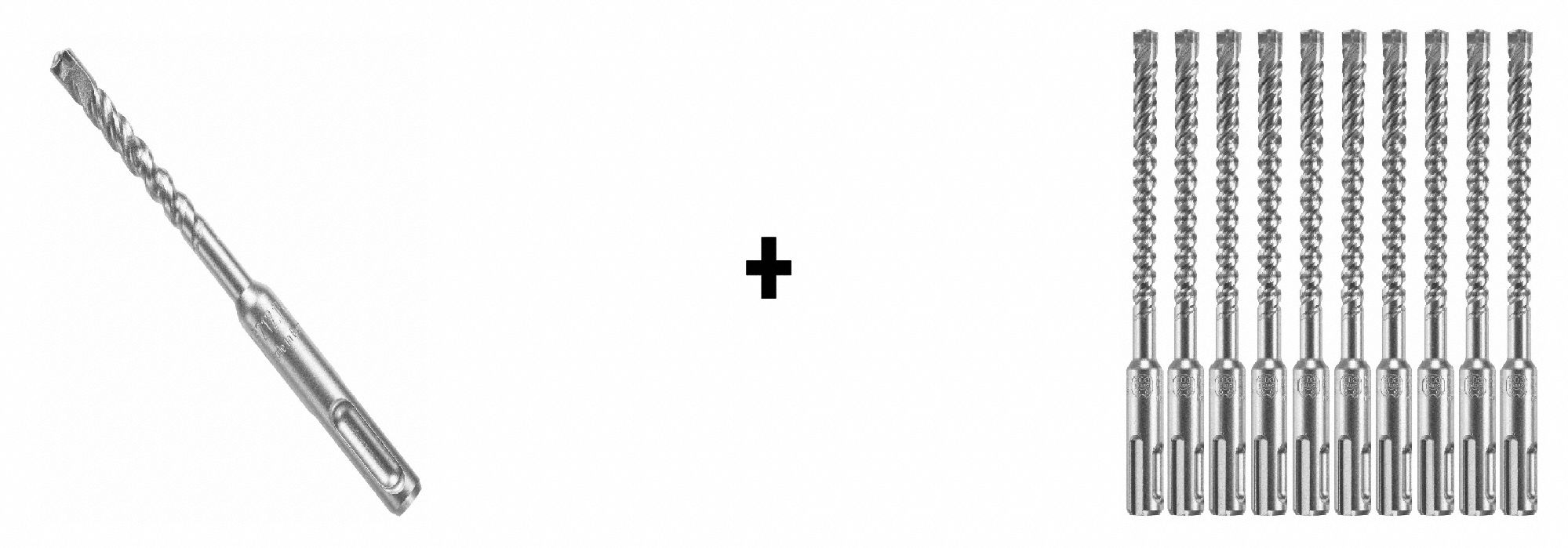 Hammer Drill Bit, SDS Plus, 1/4" x 2", PK25