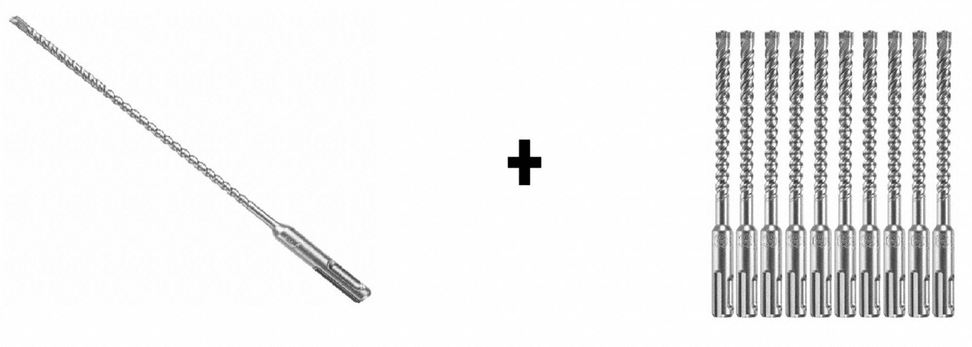 Hammer Drill Bit, SDS Plus, 3/16"x6", PK25