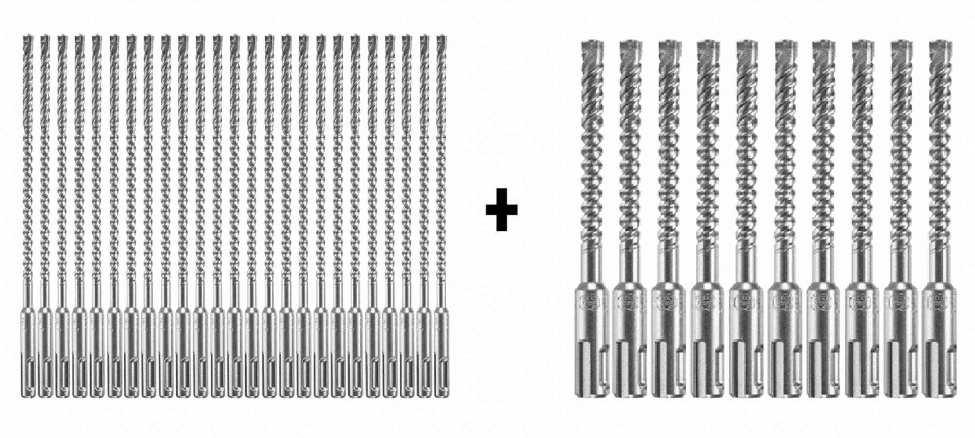 Hammer Drill Bit, SDS Plus, 1/4" x 6", PK25