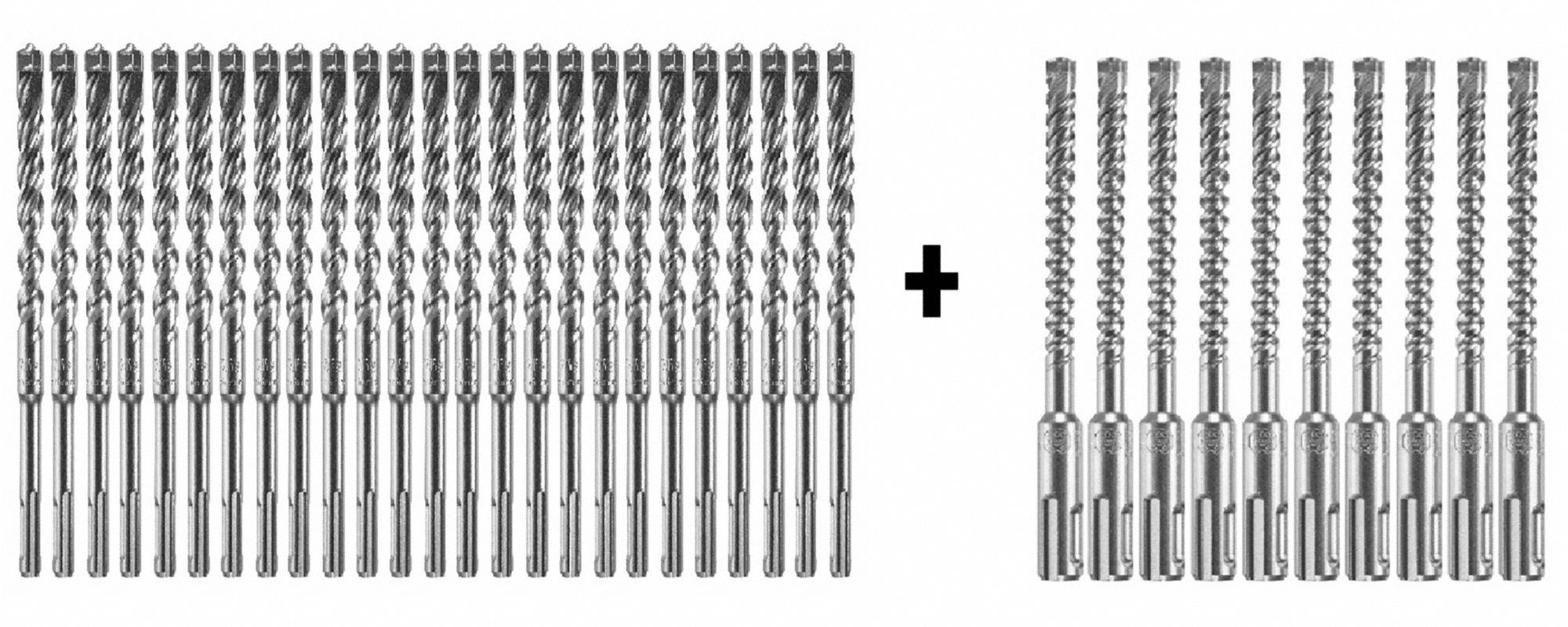 Hammer Drill Bit, SDS Plus, 1/2" x 4", PK25