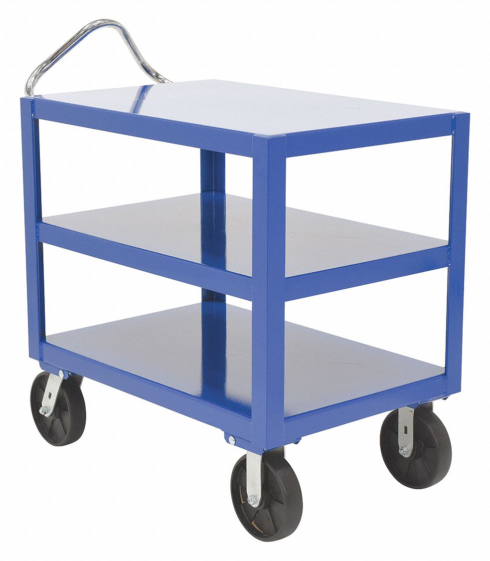 ERGO HANDLE CART, BLUE, 24½ IN W X 41 IN H X 41⅞ IN L, POWDER COATED STEEL, 4,000 LB LOAD CAPACITY