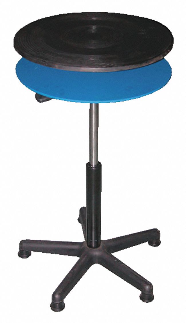 HEAVY DUTY MANUAL TURNTABLE, BLUE, STEEL, POWDER COATED FINISH, 18 D X 24 TO 34 IN H