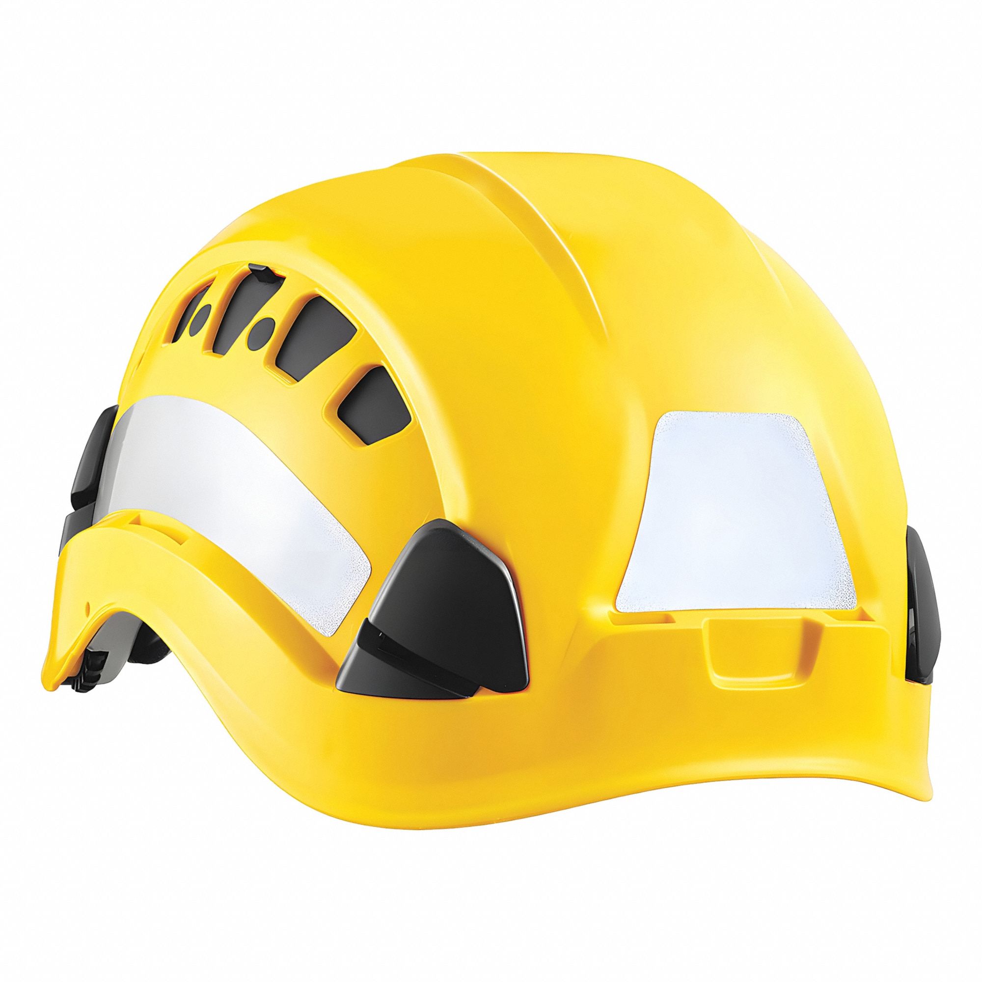 Hard Hat Label: 25/32 in Ht, 3 5/32 in Wd, Reflective, Polyethylene Foam, Gray, 4 PK