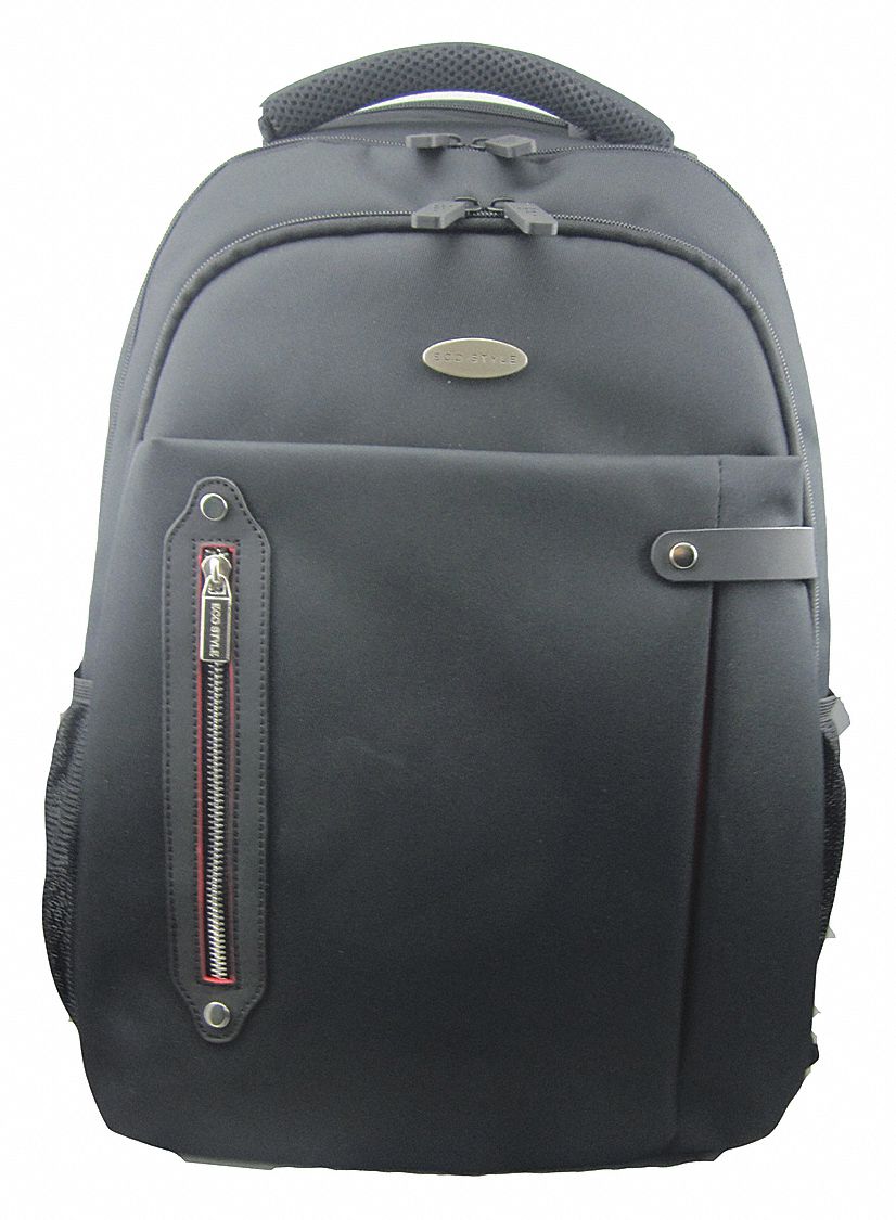Laptop Backpack: Fits Up to 16.1 in Laptop, Nylon, 14 4/5 in Lg, 19 1/4 in Wd, 4 7/8 in Dp