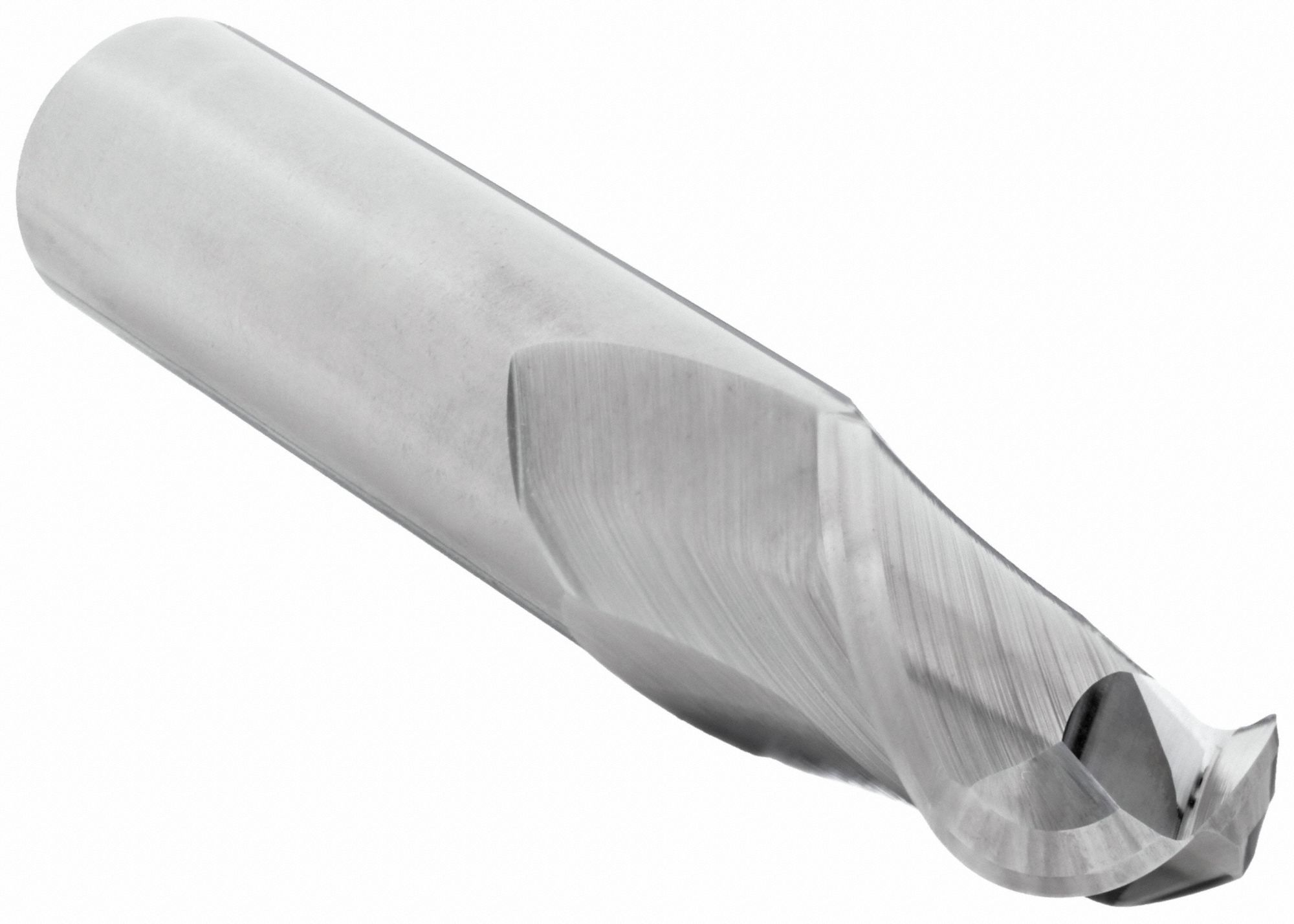 BALL END MILL, 2 FLUTES, 1 IN MILLING DIAMETER, 1½ IN CUT, 4 IN L, BRIGHT FINISH