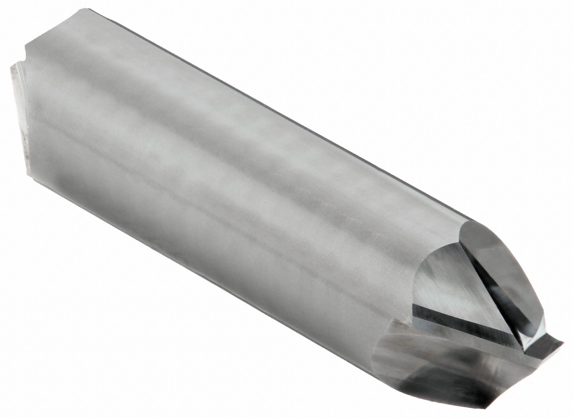 CHAMFER MILL, BRIGHT/UNCOATED FINISH, 2 FLUTES, ¾ IN MILLING DIA, 90 °  INCLUDED ANGLE