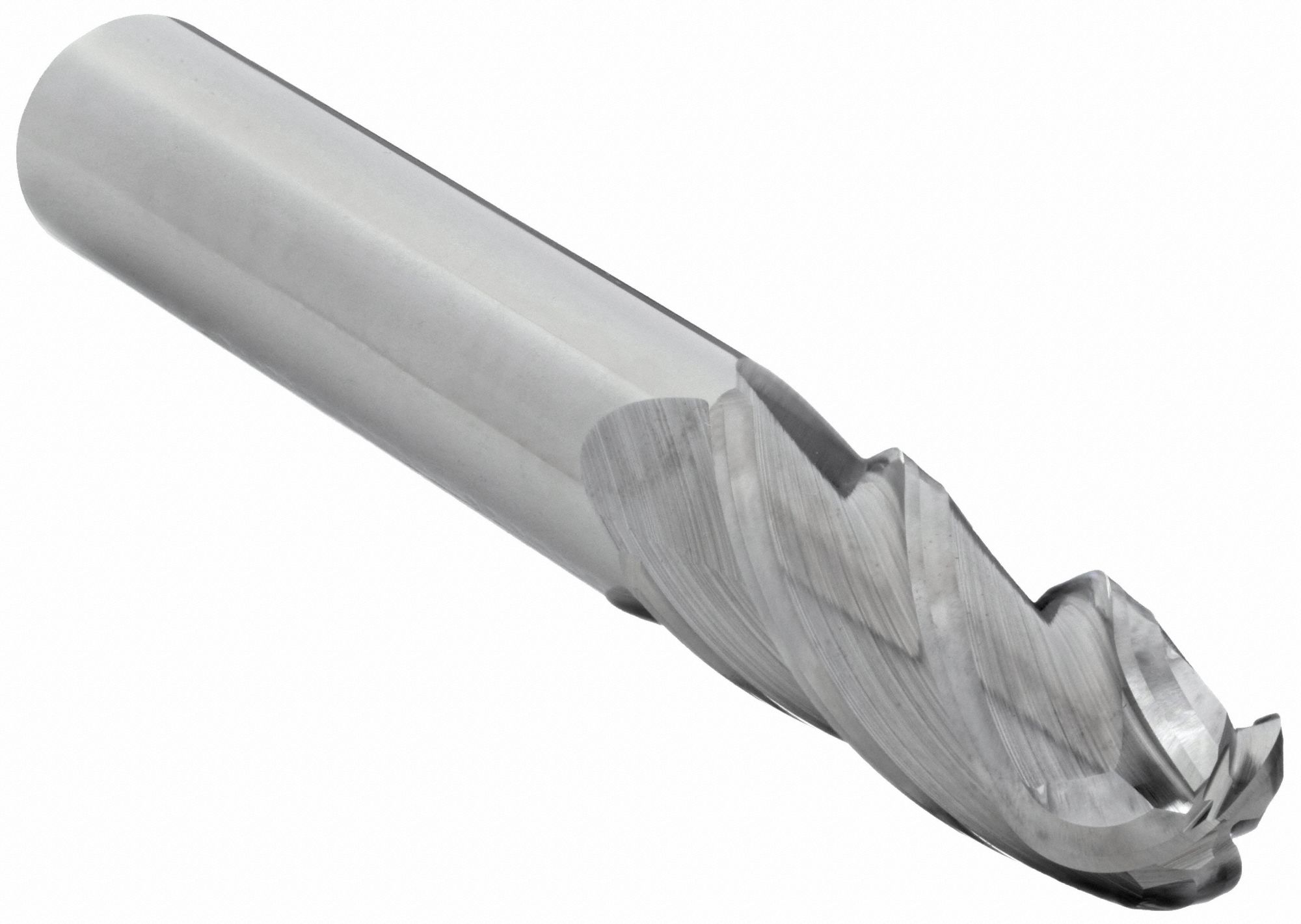 BALL END MILL, 4 FLUTES, 7/16 IN MILLING DIAMETER, 2 IN CUT, 4 IN L, BRIGHT FINISH