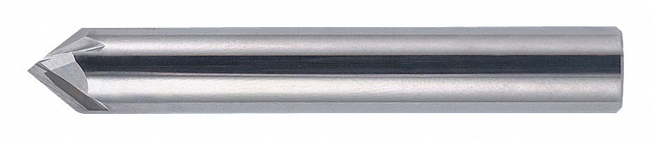 Chamfer Mill: Carbide, 4 Flute, 120°, 1/2" Mill Dia, 3" OAL
