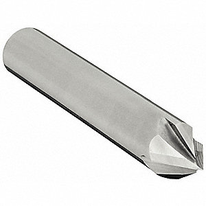CHAMFER MILL, BRIGHT/UNCOATED FINISH, 4 FLUTES, ¼ IN MILLING DIA, 60 °  INCLUDED ANGLE