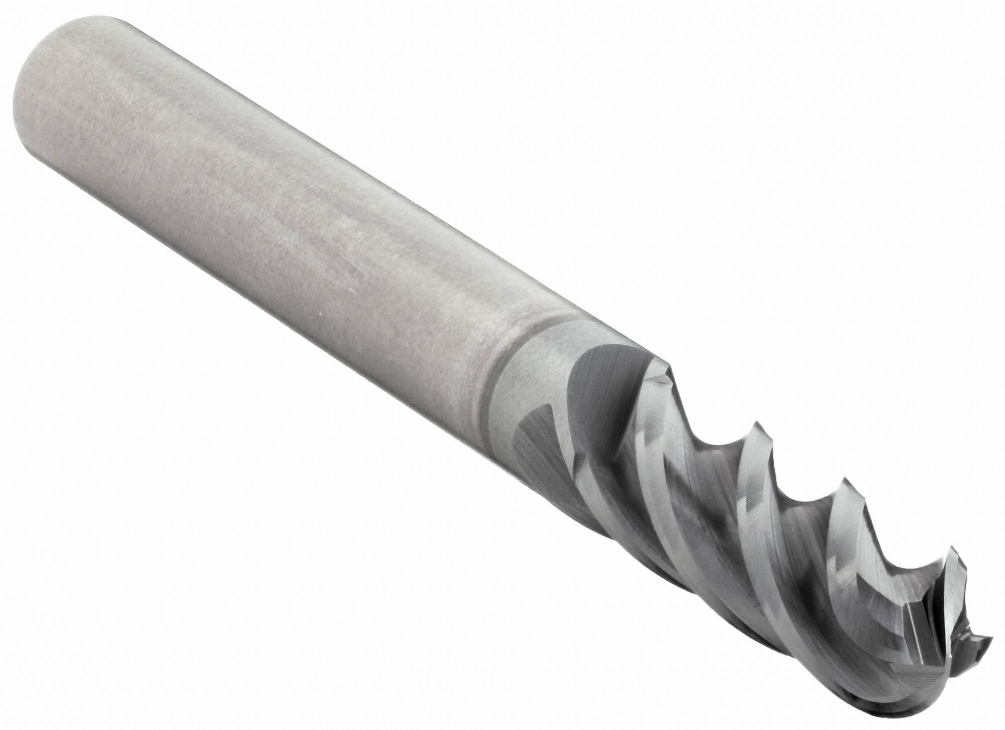 BALL END MILL, 4 FLUTES, 0.4375 IN MILLING DIAMETER, 1 IN CUT, 3 IN L