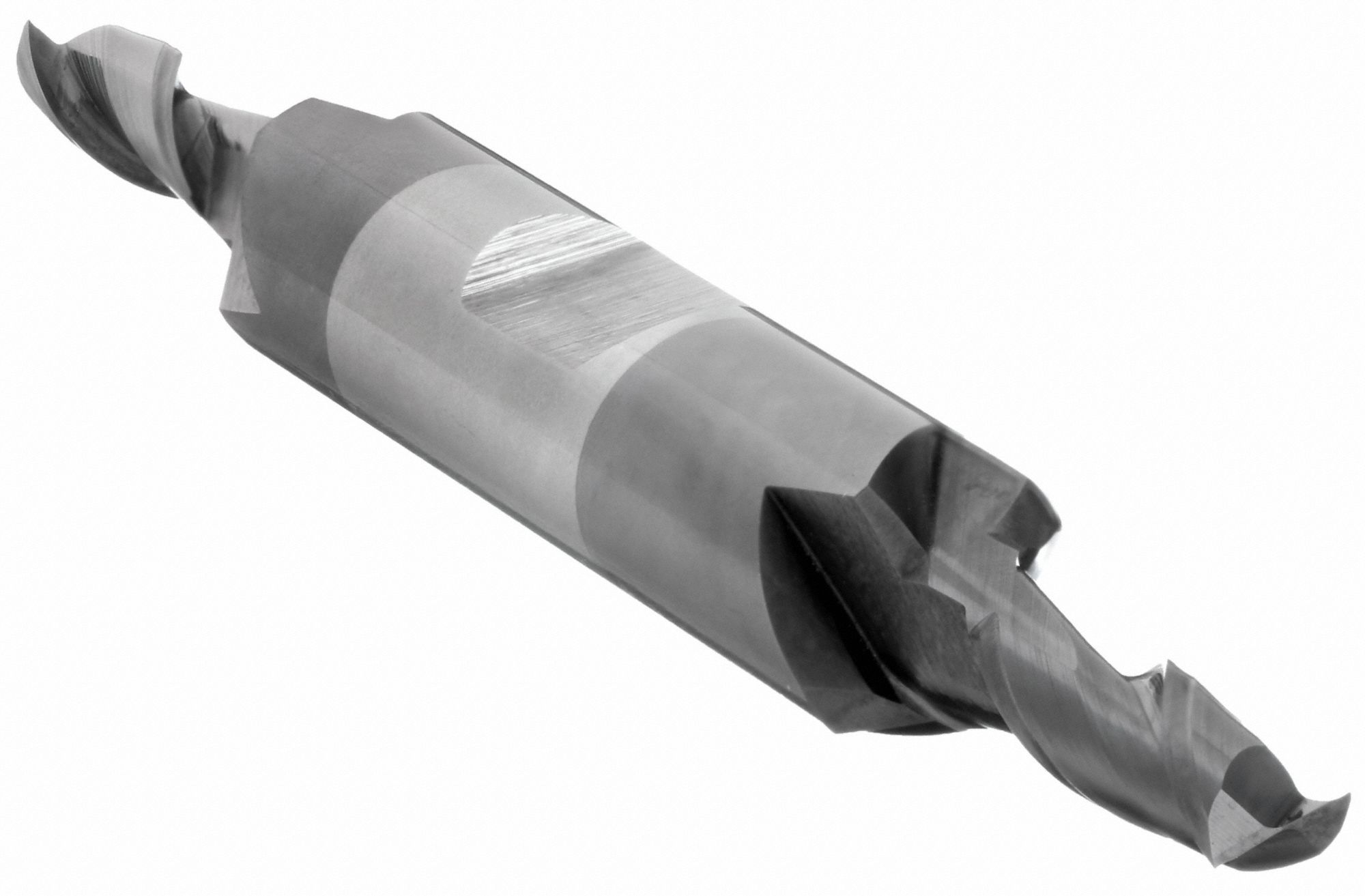 Square End Mill: Carbide, TiAlN Coated, Double End, 2 Flute, 1/8" Mill Dia, 1/4" LOC