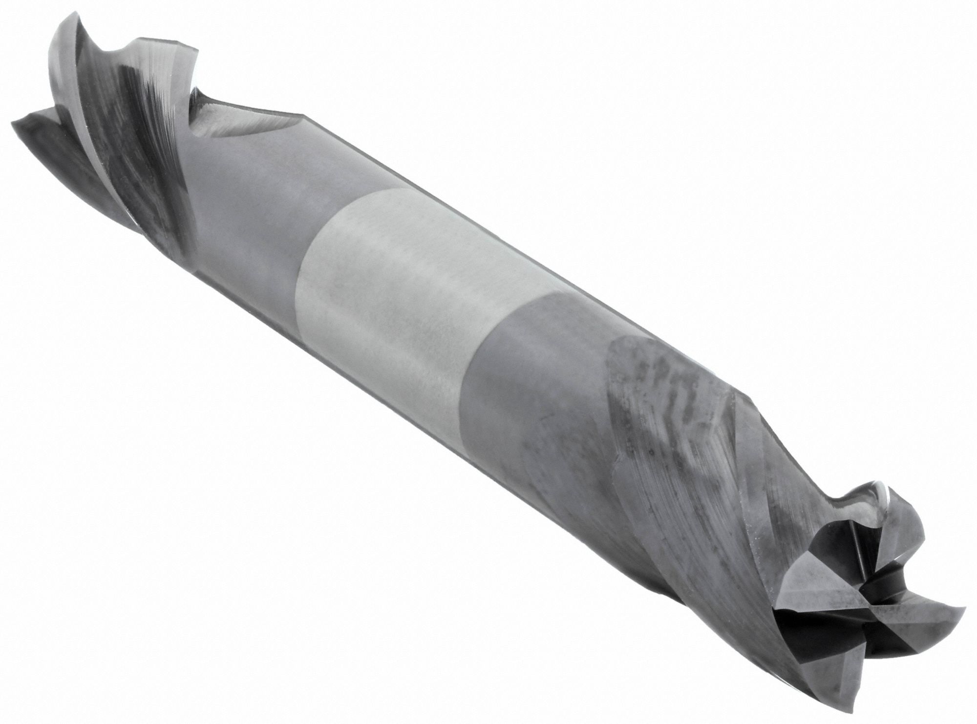 Square End Mill: Carbide, TiAlN Coated, Double End, 4 Flute, 3/8" Mill Dia, 3/4" LOC