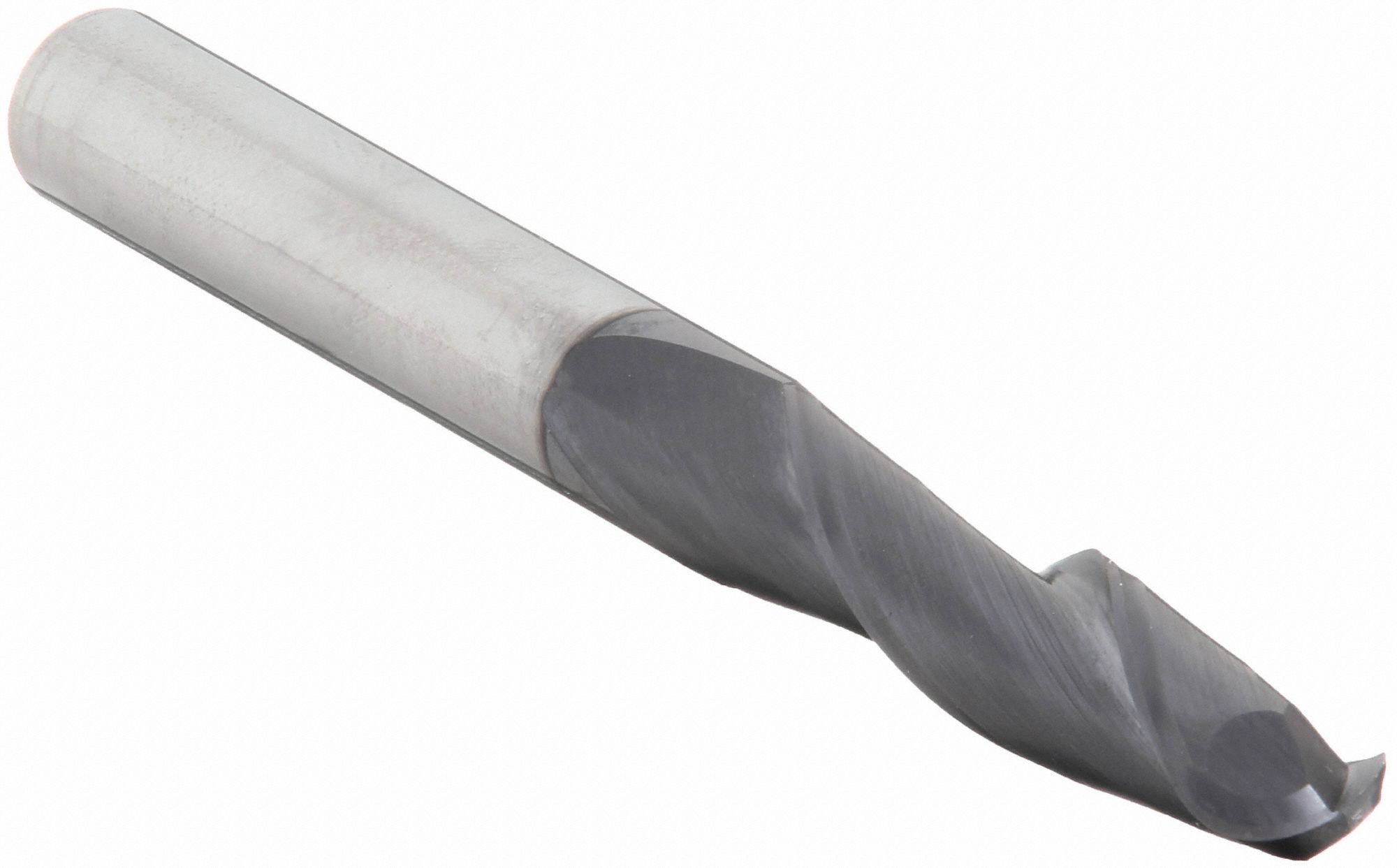 Ball End Mill: Carbide, TiAlN Coated, 2 Flute, 1/4" Mill Dia, 1-1/2" LOC, 6" OAL