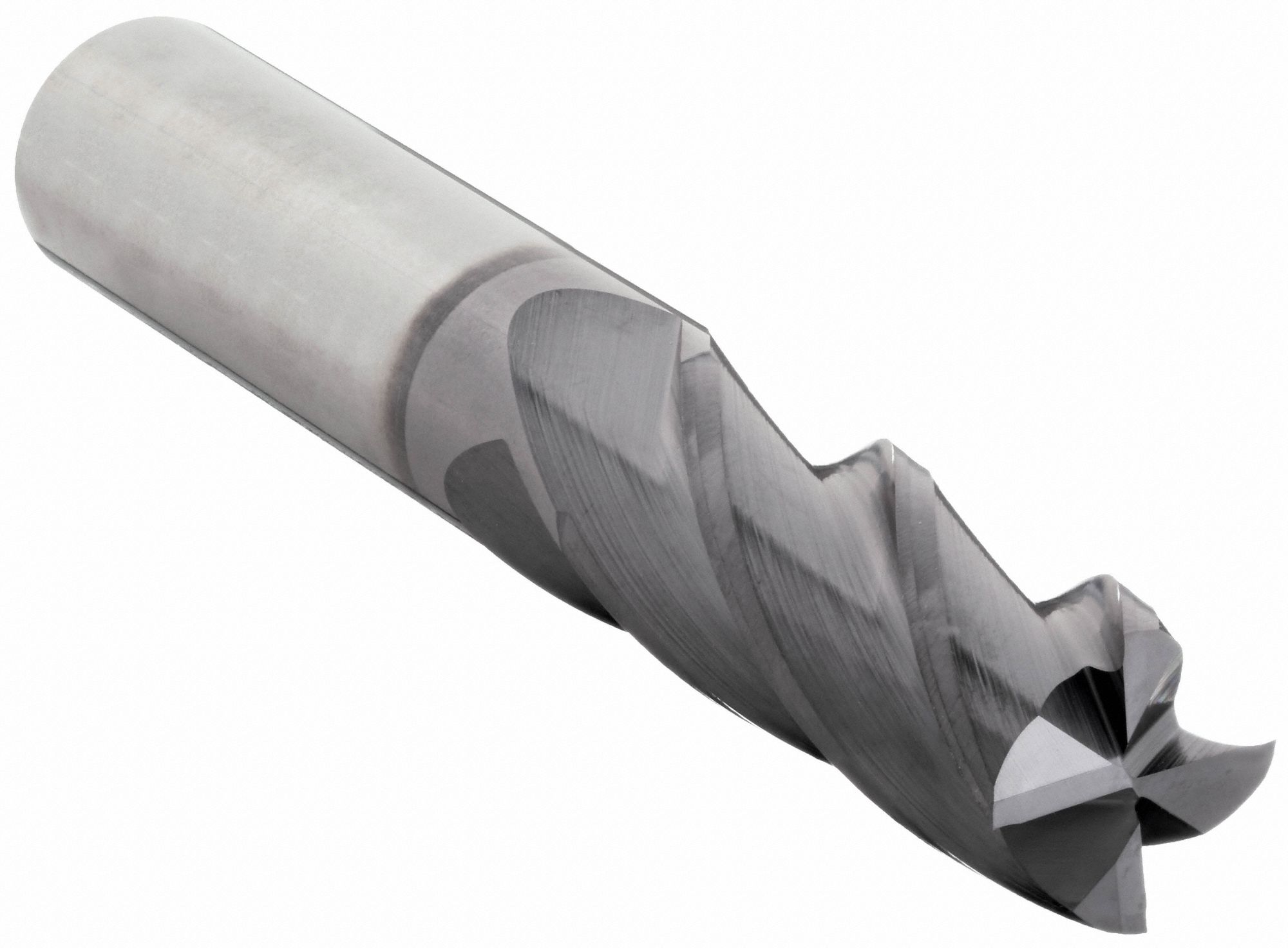 Corner Radius End Mill: Carbide, TiAlN Coated, 4 Flute, 3/8" Mill Dia, 1" LOC, 0.04" Rad