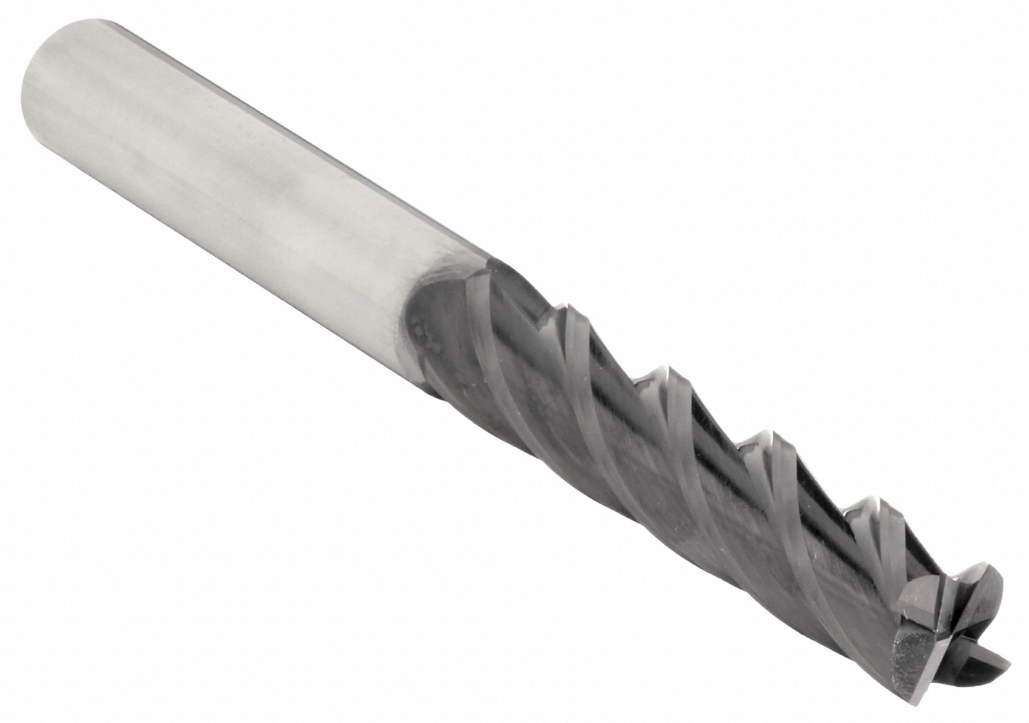 Square End Mill: Carbide, TiAlN Coated, 4 Flute, 7/8" Mill Dia, 3" LOC, 6" OAL