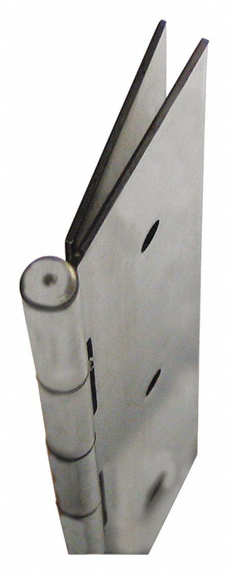 Piano Hinge: Stainless Steel, 95 1/8 in Leaf Ht, 2 3/16 in Leaf Wd