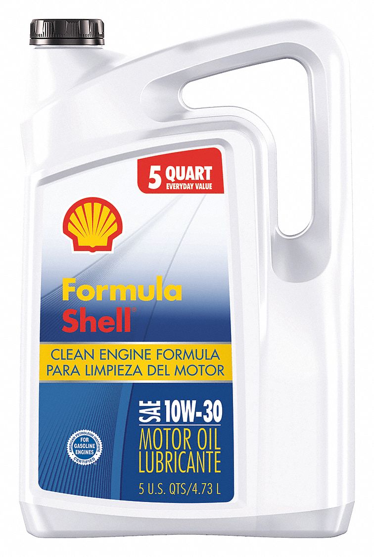 Engine Oil: 5 qt Size, Bottle, 10W-30, Amber/Brown, Conventional
