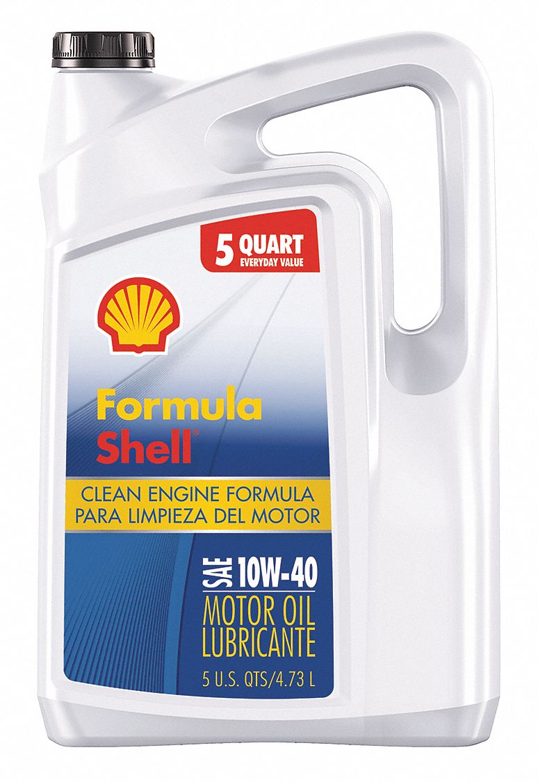 Engine Oil: Conventional, Gasoline Engines, 5 qt Size, Bottle, 10W-40, Amber