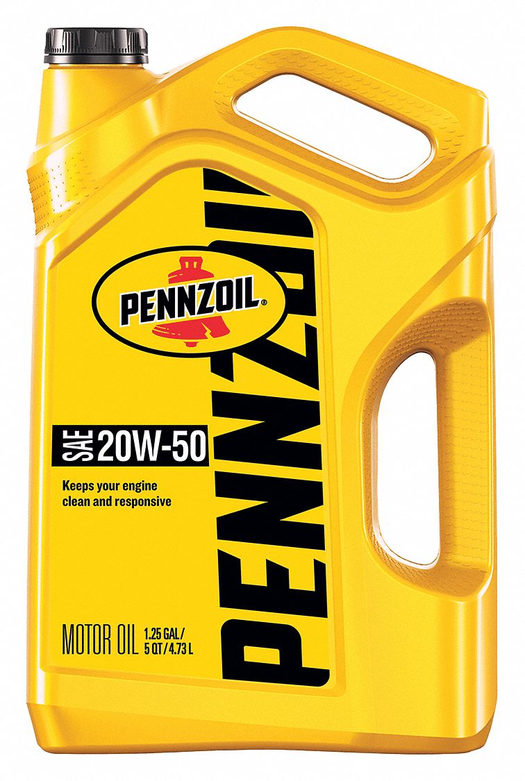 PENNZOIL Conventional, Engine Oil, 5 qt, 20W50, For Use With