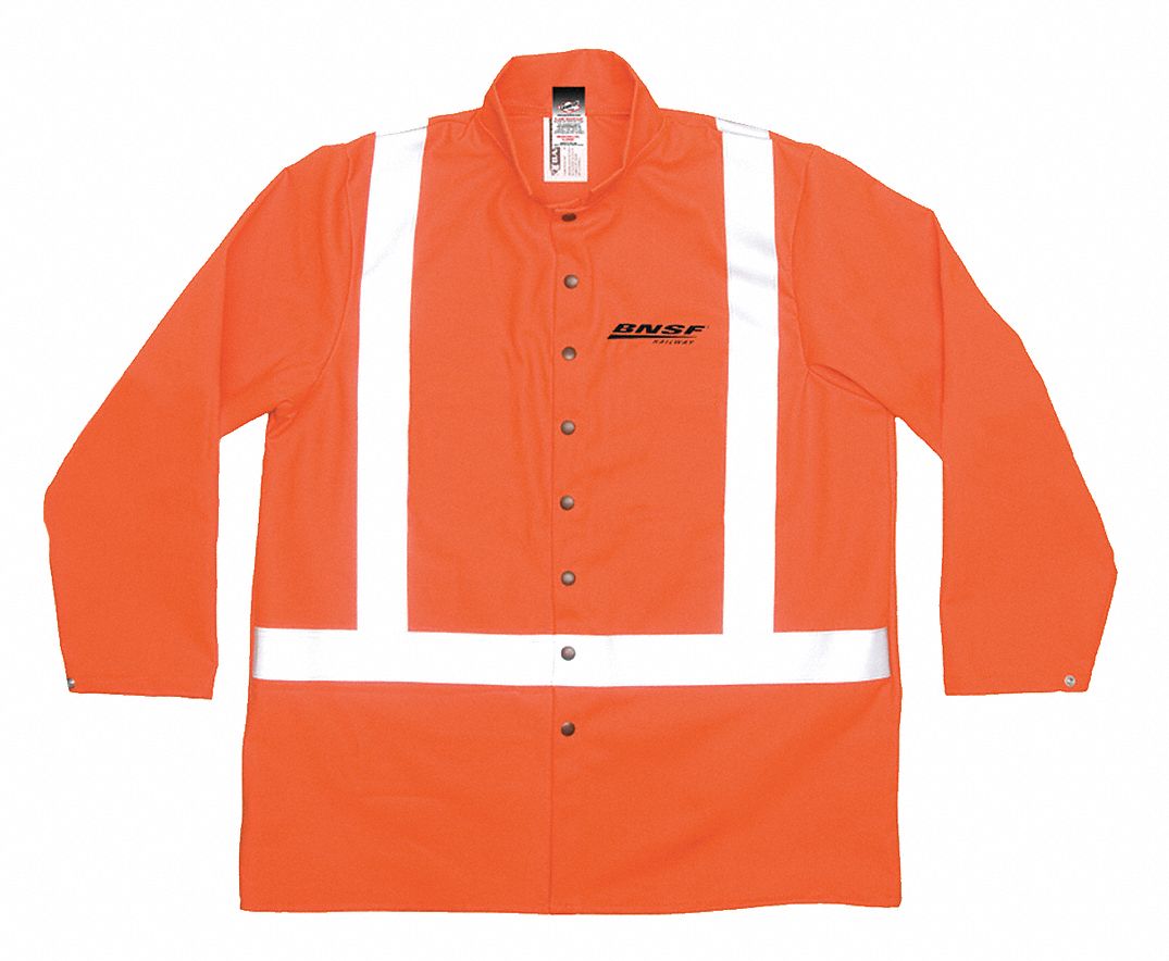 Banwear Jacket, 30", Orange, Reflective, M